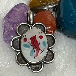 Vintage Sterling Native American Bird Pendant